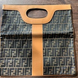 Fendi Vintage Foldover Zucca tote/clutch
